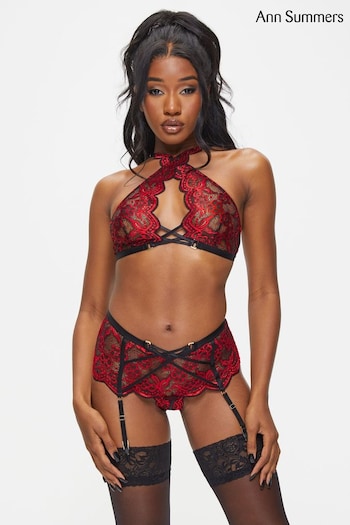 Ann Summers Red Brooke Floral Lace Bra & Knickers Set (827944) | £28