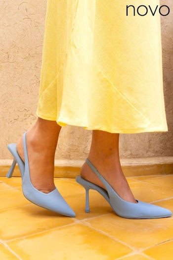Novo Blue Wide Fit Zafu Slingback Court Shoes (828181) | £34