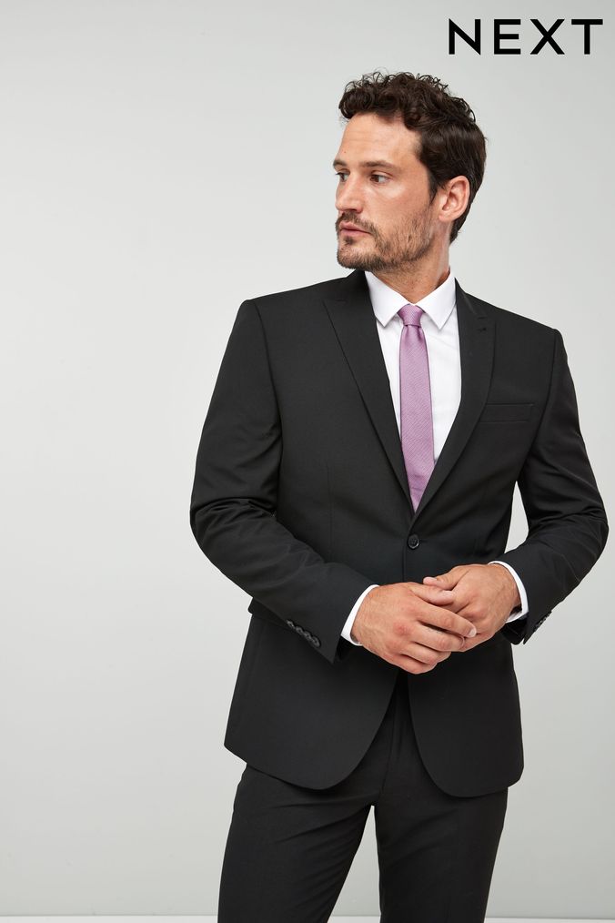 Black Regular Fit Two Button Suit Jacket (828527) | £60