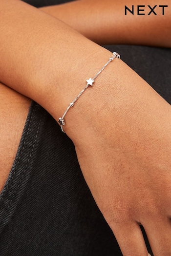 Sterling Silver Star Charm Chain Bracelet (828873) | £24