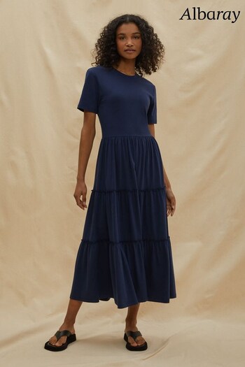 Albaray Blue Tiered Jersey Dress (828931) | £65