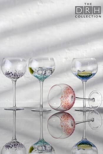 Speckle Set of 4 Clear Gin Glasses By The DRH Collection (829304) | £47