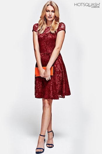 HotSquash Red Lace Fit And Flare Dress (829501) | £139