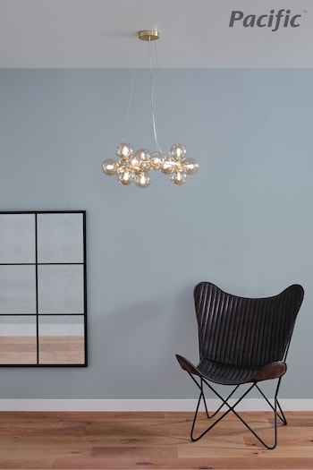 Pacific Gold Vecchio Glass Ball And Metal Ceiling Light Pendant (829566) | £325