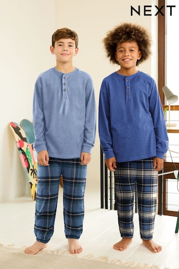 Blue Check Bottom Pyjamas 2 Pack (3-16yrs) (829567) | £26 - £33