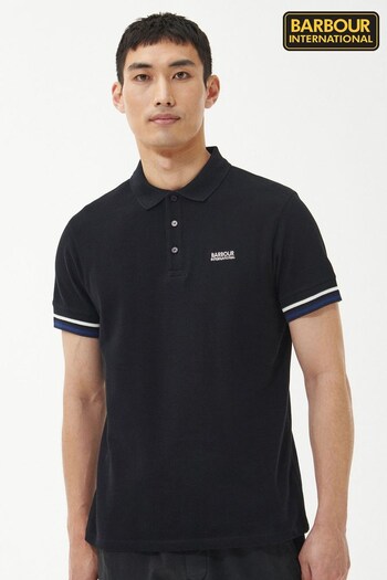 Barbour® International Metropolis Black Polo Shirt (829609) | £55