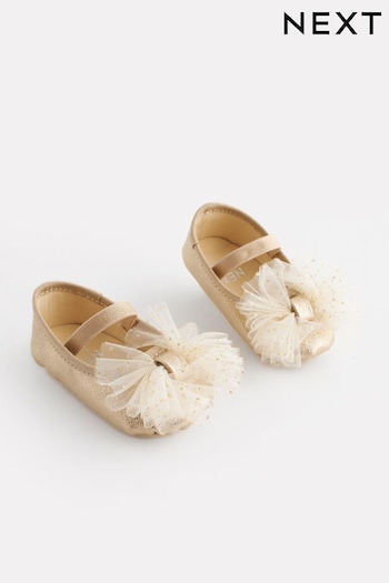 Gold Baby Bow Occasion Shoes (0-24mths) (829762) | £10