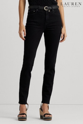Lauren Ralph Lauren High Rise Skinny Ankle Black Jeans (829779) | £139