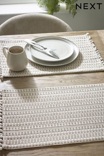 Set of 2 Natural Geo Fabric Placemats (829811) | £12
