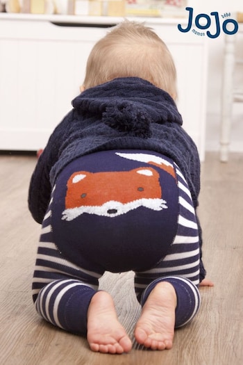 JoJo Maman Bébé Fox Navy Stripe Baby Leggings (82T930) | £12.50