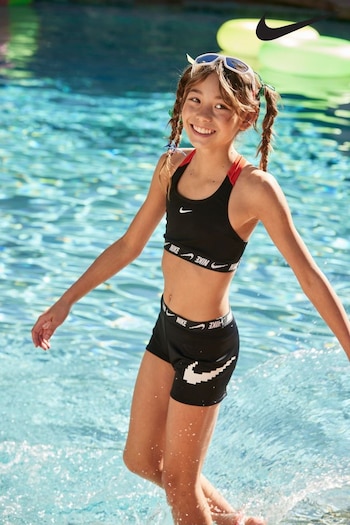 Nike girls Black Logo Tape Bikini Shorts (830115) | £26