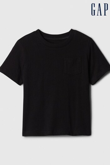 Gap Black Pocket Crew Neck Short Sleeve T-Shirt (Newborn-5yrs) (830400) | £6