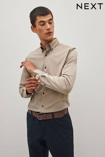 Neutral Brown Motionflex Knitted Shirt (830918) | £32