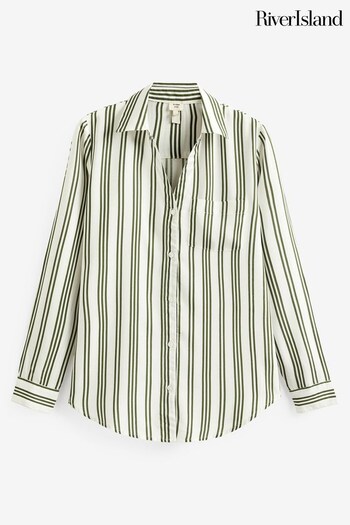 River Island Green Striped Shirt (830947) | £25