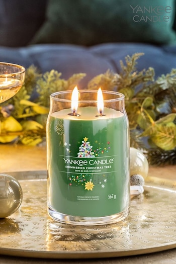 Yankee Candle Green Signature Large Jar Shimmering Christmas Tree Scented Candle (831150) | £30