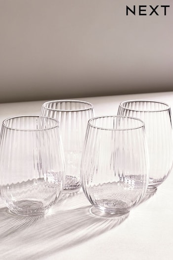 Clear Sienna Tumbler Glasses Set of 4 Short Tumbler Glasses (831763) | £25