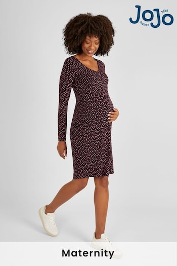 JoJo Maman Bébé Black Spot Print Maternity & Nursing Dress (832083) | £42.50