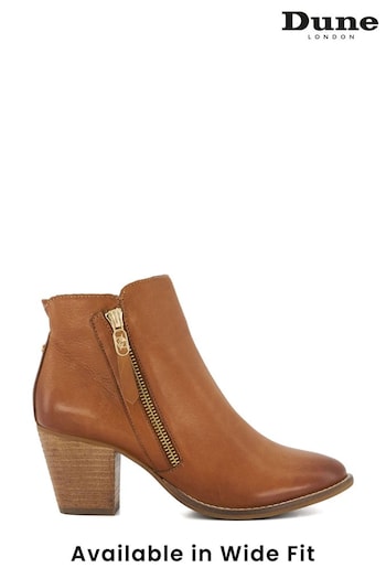 Dune London Brown Zip-Up Paicey Ankle Boots Boot (832230) | £110