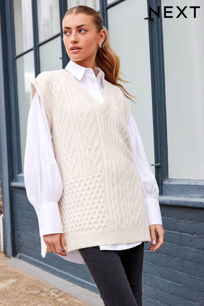 Long sleeve sweater outlet vest