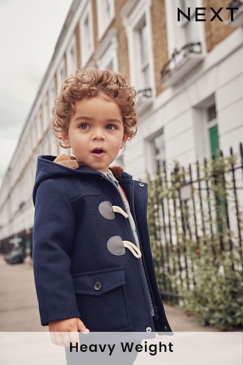 Navy Blue Teddy Fleece Lined Duffle Coat (3mths-7yrs) (832417) | £30 - £34