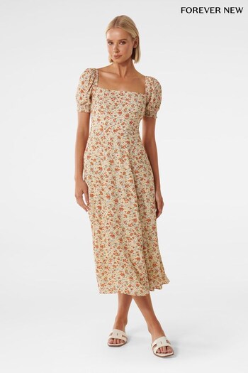 Forever New Natural Brianna Printed Midi Dress (832450) | £80