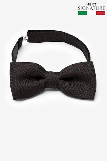 Black 'Made In Italy' Signature Silk Bow Tie (832455) | £30