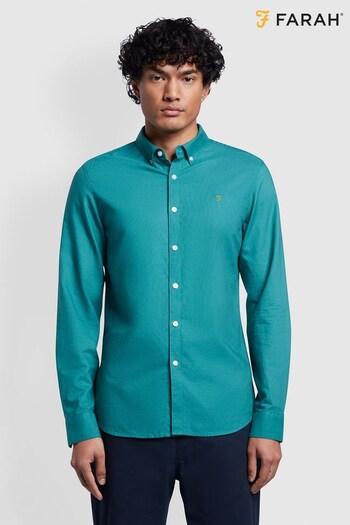 Farah Navy Blue Brewer Long Sleeve Shirt (832485) | £75