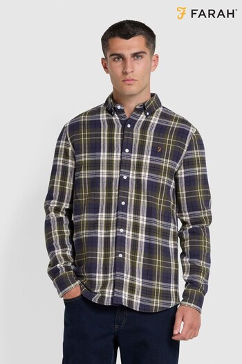 Farah Green Greenwood Long Sleeve Check Shirt (832502) | £90