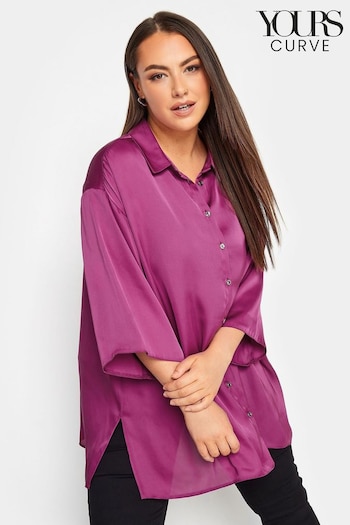 Yours Curve Pink Collared 3/4 Sleeved Shirt (832752) | £25