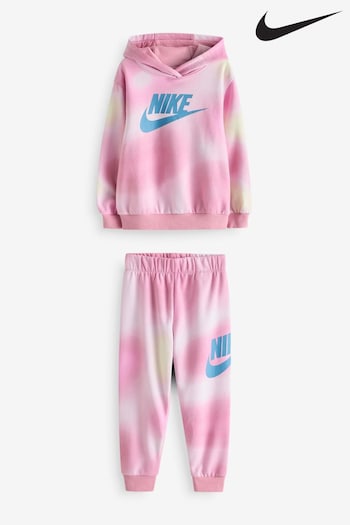 Nike Pink Little Kids Solarized Print Tracksuit (832820) | £48