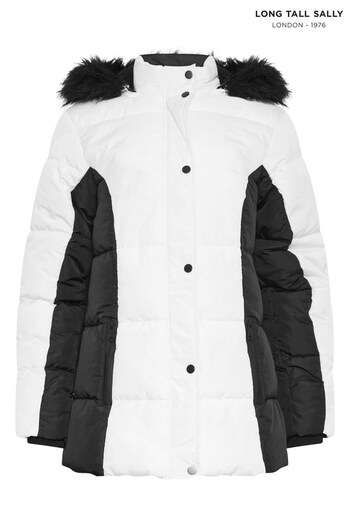 Long Tall Sally Black Colourblock Puffa Coat (833009) | £70