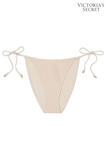 Victoria's Secret Linen Nude Tie Side Crochet Swim Bikini Bottom (833020) | £49