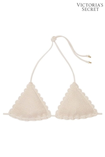 Victoria's Secret Linen Nude Triangle Crochet Swim Bikini Top (833026) | £49