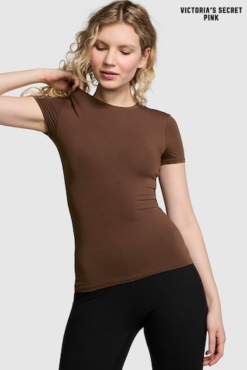 Victoria's Secret PINK Ganache Brown Super Soft Short Sleeve T-Shirt (833172) | £26