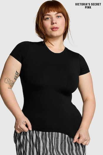Victoria's Secret PINK Pure Black Super Soft Short Sleeve T-Shirt (833201) | £25