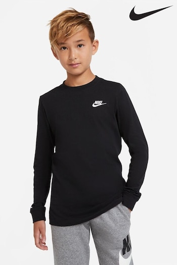 Nike pastel Black Long Sleeve Futura T-Shirt (833729) | £23