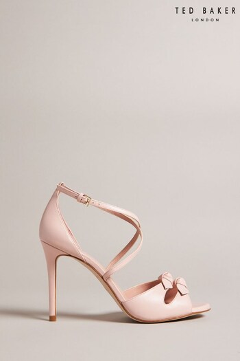 Ted Baker Pink Bicci Leather Bow Heeled Sandals (833884) | £140