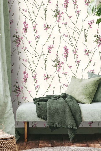 Woodchip & Magnolia Pink Blossom Wallpaper (833947) | £110