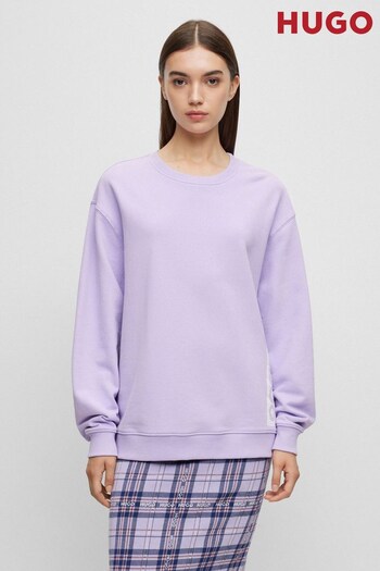 HUGO Purple Relaxed Fit Vertical Logo Crew Neck Sweatshirt (835389) | £159