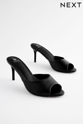 Black Forever Comfort® Peep Toe Heeled Mules (835585) | £32