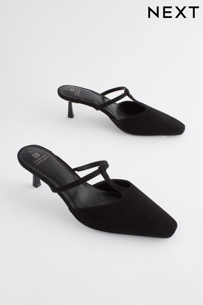Women s Black Mid Heel Shoes Next Official Site