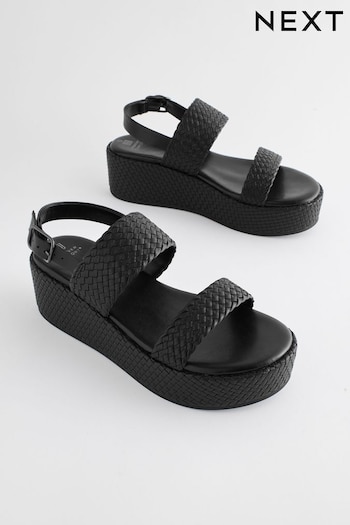 Black Forever Comfort® Weave Flatform Sandals (835741) | £45