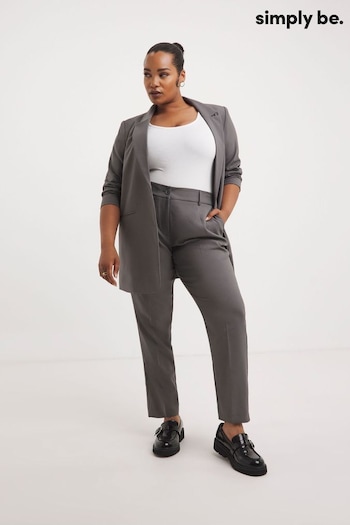 Simply Be Charcoal Grey Workwear Cigarette Trousers (835917) | £22
