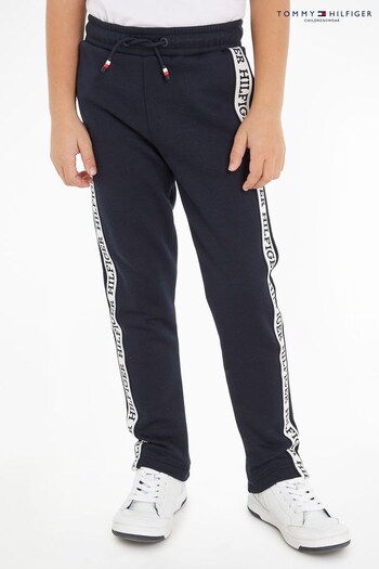 Tommy Hilfiger Boys Blue Monotype Tape Joggers (835938) | £50 - £60