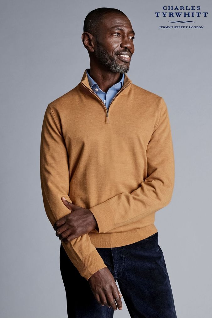 Buy Men s Charles Tyrwhitt Yellow Knitwear Online Next UK