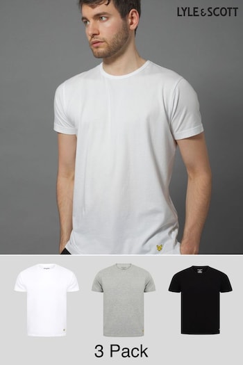 Lyle & Scott Black, White & Grey Lounge T-Shirts 3 Pack (836257) | £32