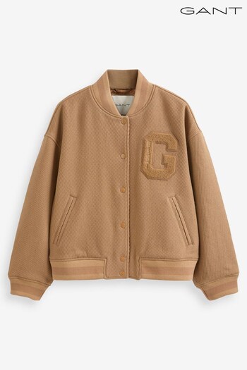 GANT Natural Wool Twill Gant Varsity Jacket (836314) | £320