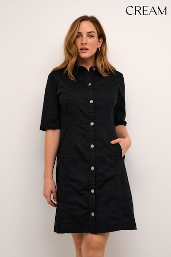 Cream Ann Short Sleeve Shirt Skaland Black Dress (836370) | £100
