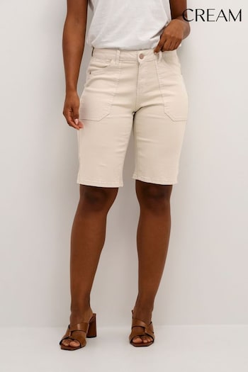 Cream Ann Slim Fit Brown Legging Shorts (836546) | £60
