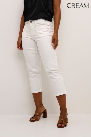Fit Ann Slim Fit Twill White Capri Trousers (836672) | £70